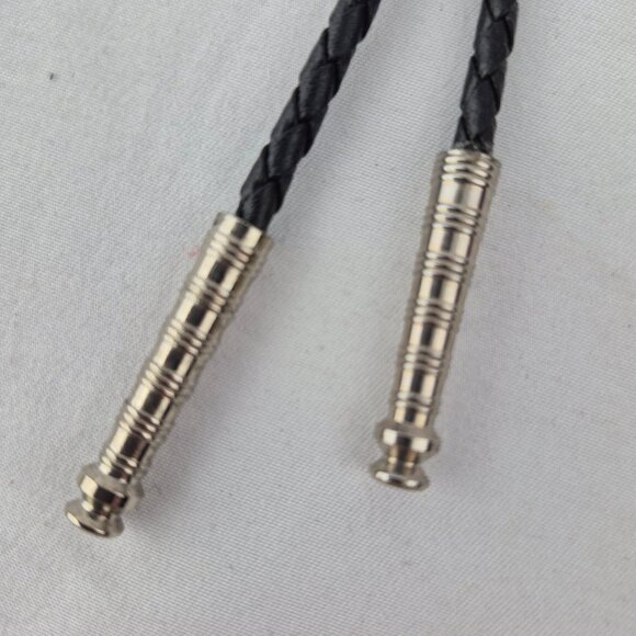 Handmade Geometric Shape Bolo Tie with Double Dove Bird Medallion - Picture 12 of 16